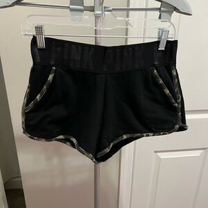 Victoria Secret Black & Green Camo Varsity Shortie Shorts Size Medium NW…